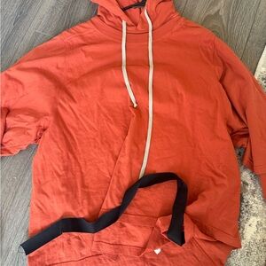 Rick Owens Orange Hoodie Shirt